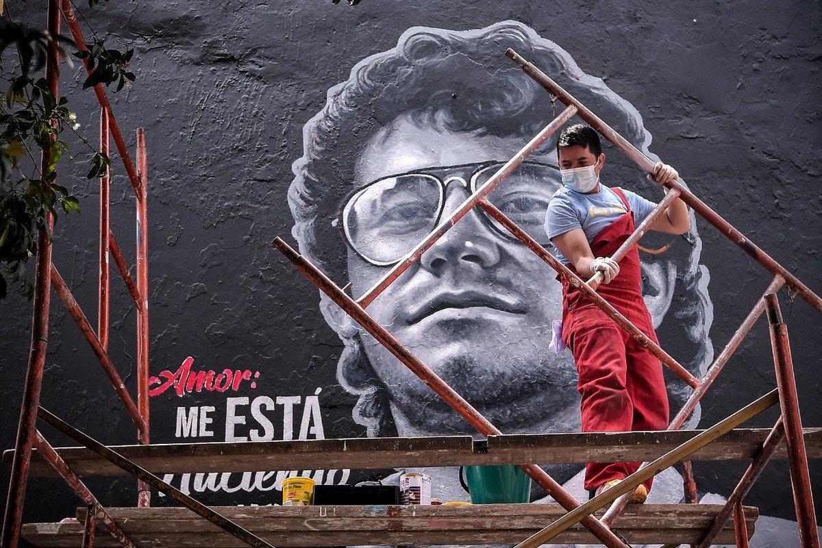 Mural en homenaje a Julio Daniel Chaparro, en el Festival de Literatura de Bogotá @photomauricio.